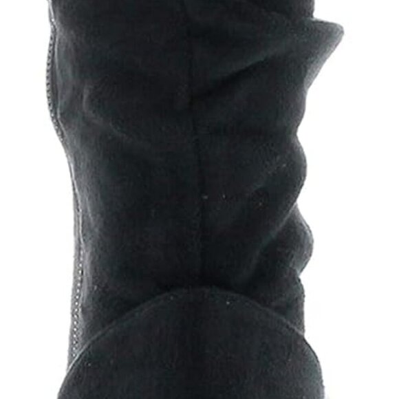 Women's Black Faux Suede Slouch Buckle Boot (Size 5) - Picture 8 of 8